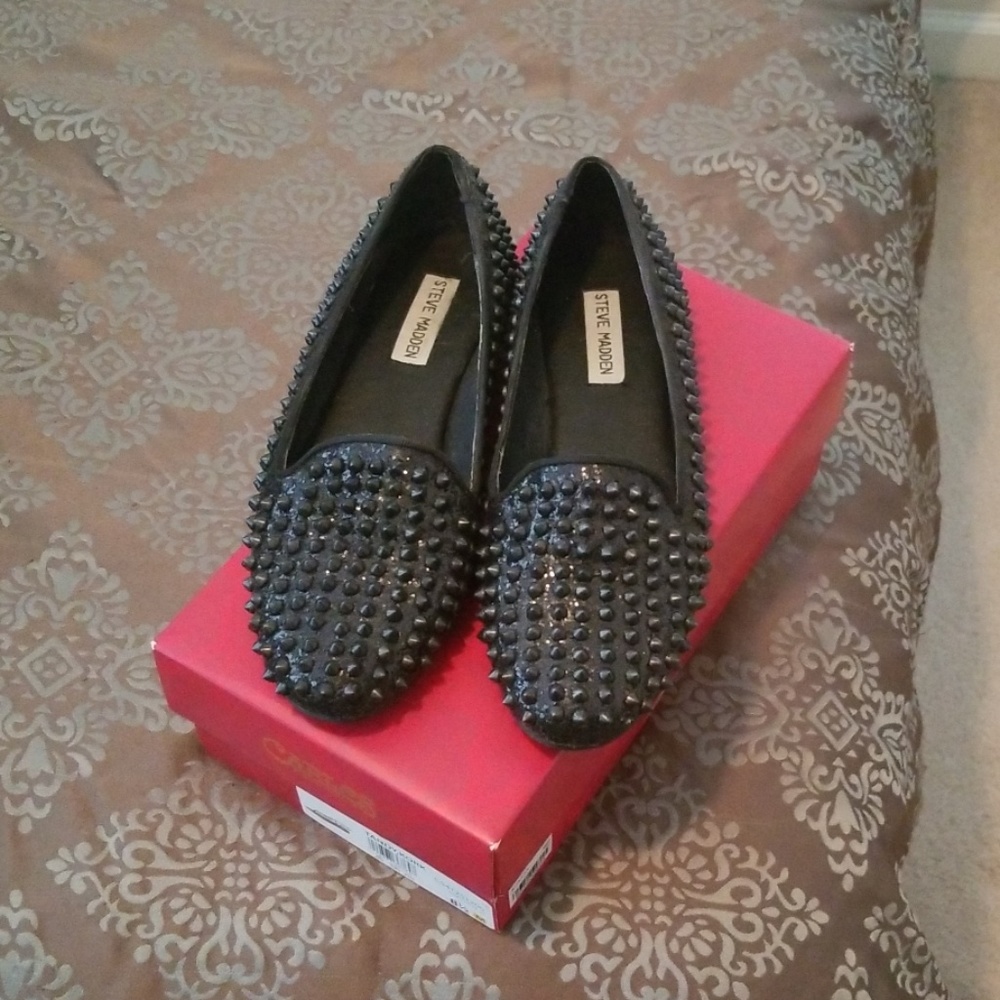 Spiked Black Steve Madden Loafers